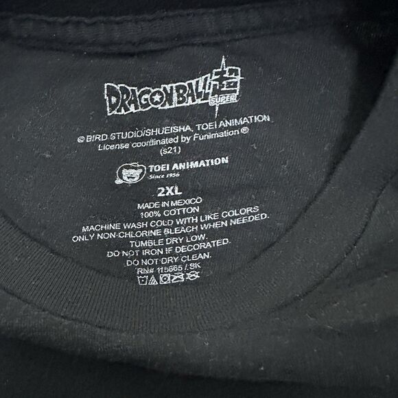 Dragon Ball Z Mens Super Anime T-Shirt 2XL Black Graphic Tee Goku Vegeta Crew - Picture 10 of 10